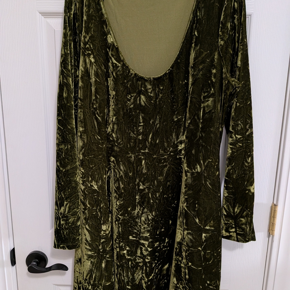 Sweet Jane Olive Crushed Mini Dress